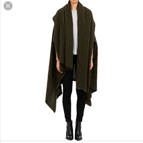 Acne Studios Sweaters - Acne Studios Alan Mohair Cardigan Cape Green